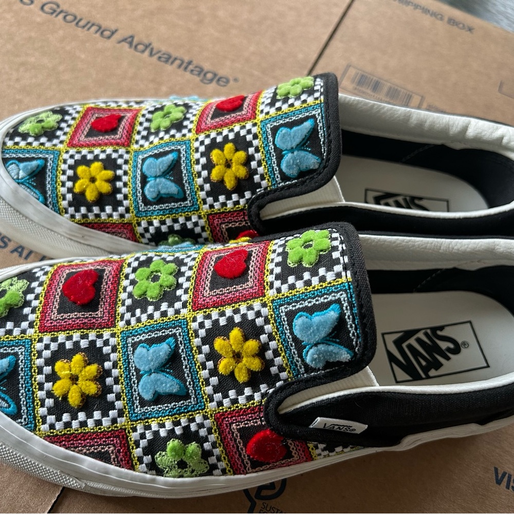 Vans Multicolor Embroidered Slip-Ons